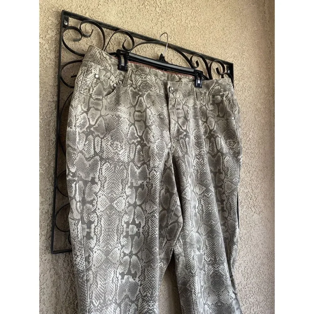 Lane Bryant snake print skinny jeans - size 20 - brown/tan